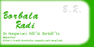 borbala radi business card